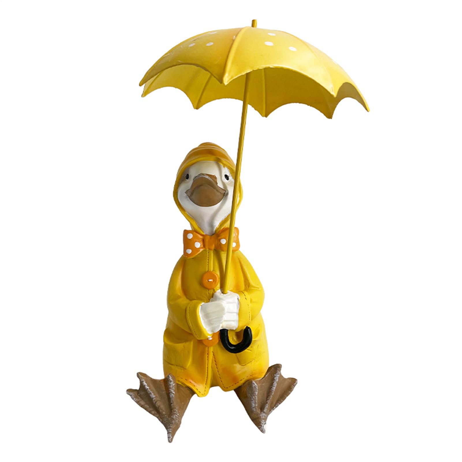Figurine canard de jardin avec son parapluie pour embellir votre balcon