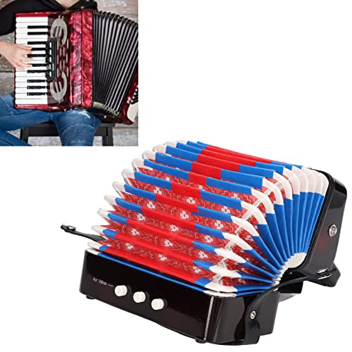 Acordeón para niños EMUKOEP, instrumento de juguete negro de 6,9 x 6,7 x 3,9 pulgadas para fiestas 7