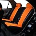 FH Group Car Seat Covers Full Set Cloth - Universal Fit Automotive Seat Covers, Low Back Front Seat Covers, Solid Back Seat Cover, Washable Car Seat Cover for SUV, Sedan and Van Orange