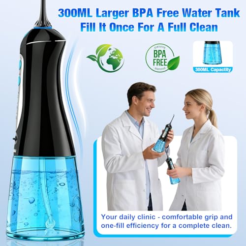 Image of Water Dental Flosser Pick for Teeth: Cleaning and Flossing with 3 Mode from 30-100 Psi, Ipx7 Waterproof Portable Rechargeable Cordless Oral Irrigator for Adults Braces and Dental Care Home Travel