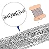 Flat Cable Link Chain Necklace Stainless Steel Twisted Chains Silver Plated Curb Chains Roll for Jewelry Making DIY Necklace Anklets Bracelet and Crafts #2