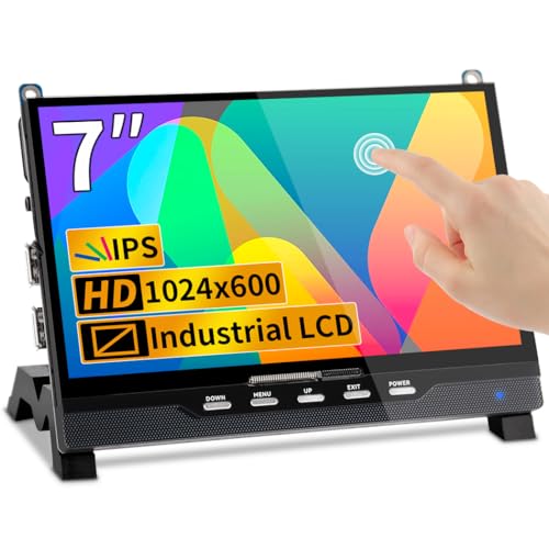 Magedok Raspberry Pi 5 Display, 7 Pulgadas Pantalla táctil 1024 x 600 HD LCD Display Mini Monitor Compatible con Raspberry Pi 5/4 Rock Pi/Mini PC/Jetson Nano/Banana Pi/Aida 64