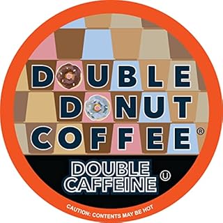 Double Donut High Caffeine Coffee Pods, Extra Strong Double Caffeine Coffee Cups for Keurig K Cup Brewer Machines Single Serve Dark Roast Coffee, 80 Count