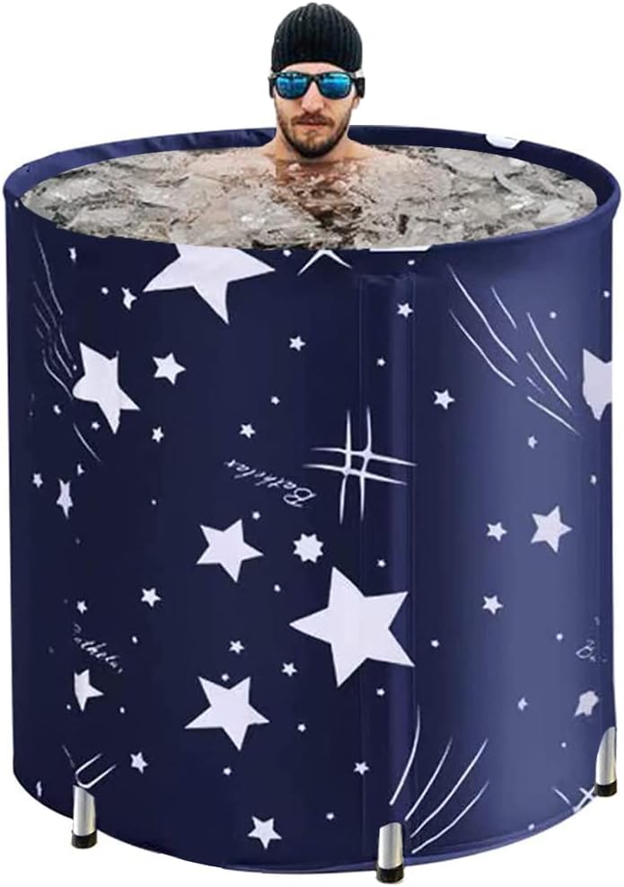 Portable Foldable Bathtub, Separate Family Bathroom SPA Tub, Soaking Standing Bath Tub for Shower Stall, Efficient Taintenance of Temperature, Ideal for Hot Bath Ice Bath