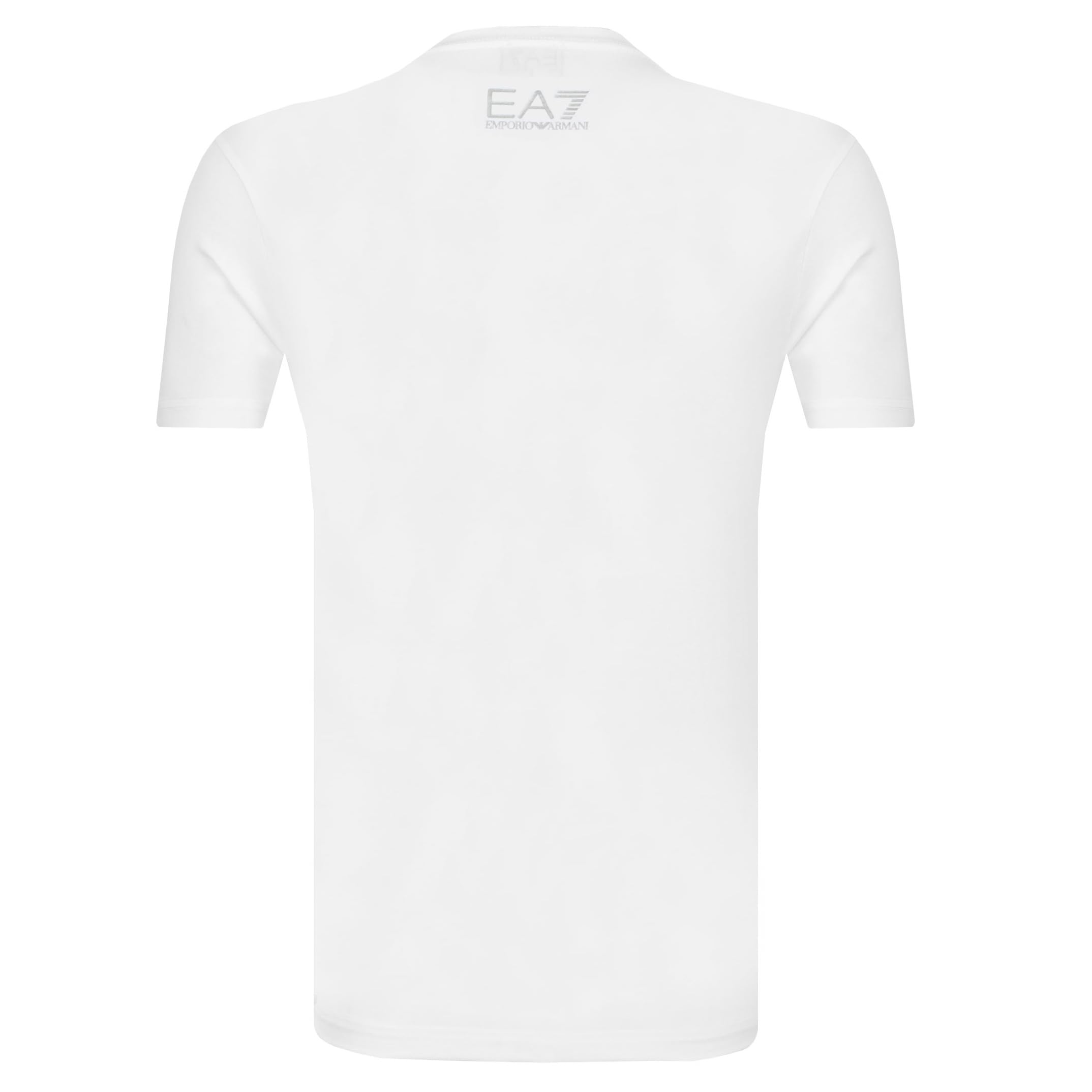 Emporio Armani Maglietta T-Shirt Uomo EA7 6GPT11 PJ02Z, Manica Corta, Girocollo (Bianco, S)