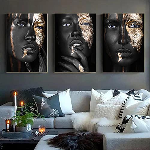 Art africain femme noir or : la solution idéale pour habiller un mur vide de salon