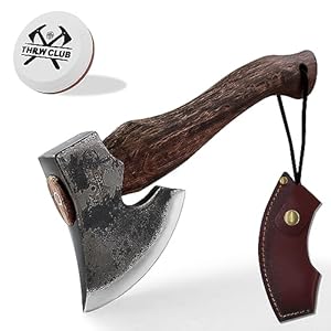 11 Inch Hatchet, Camping Axe with Leather Sheath, Bushcraft Axe for Chopping and Wood Splitting, Perfect for Outdoor Survival and Adventures