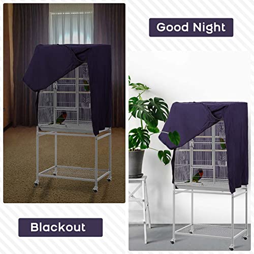 Image of QBLEEV Birdcage Covers, Breathable Universal Bird Parrot Cage Cover Shade | Blackout windproof light-proof covering reduces distractions night accessories cloth without cage-24.8x17.7x31.5in (LxWxH)