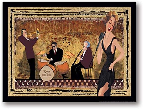 Gango Home Decor Jam Session I Classic, Retro Midnight Jazz Band; One 24X18 Poster Print