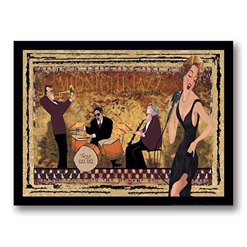 Gango Home Decor Jam Session I Classic, Retro Midnight Jazz Band; One 24X18 Poster Print #TOP3