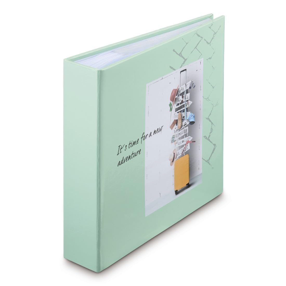 Hama Album fotografico con tasca "​Journey" (album memo, 200 foto 10 x 15 cm, 100 pagine bianche, Dim. 22,​5 x 22 cm, ideale per scrapbooking, idea regalo, copertina rigida, sacchetto per schede SD) blu