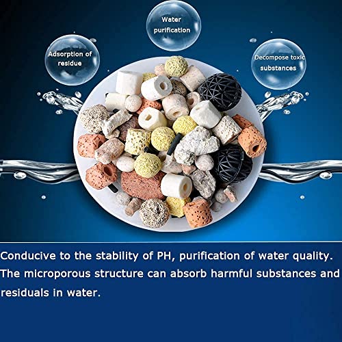 Nuyoah em Keramik 500g Keramik Perlen Zecken Keramikperlen 12-in-1 Aquarium-Filtermedien für Aquarium Teich Wasserfallbrunnen Milieuveränderung von Effektive Mikroorganismen