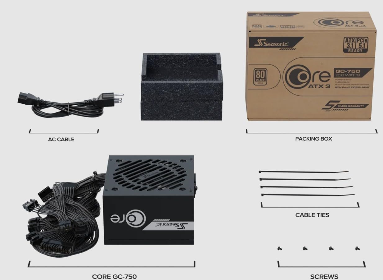 Seasonic Netzteil 750W Core GC-750 ATX3 (80+Gold)