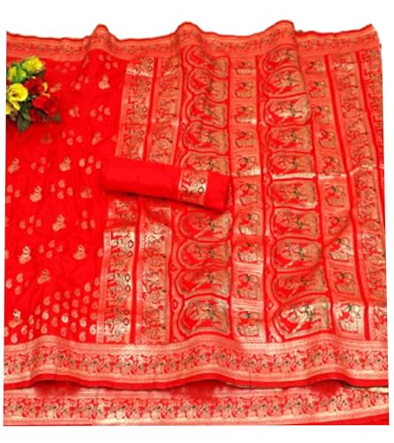 Generic red baluchari silk saree in pure silk – image 2