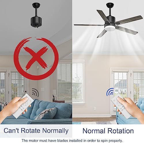 alescu Ceiling Fans with Lights - Outdoor Ceiling Fan with Remote, 52 Inch Modern Ceiling Fan for Patio, Bedroom Living Room - Thumbnail 7