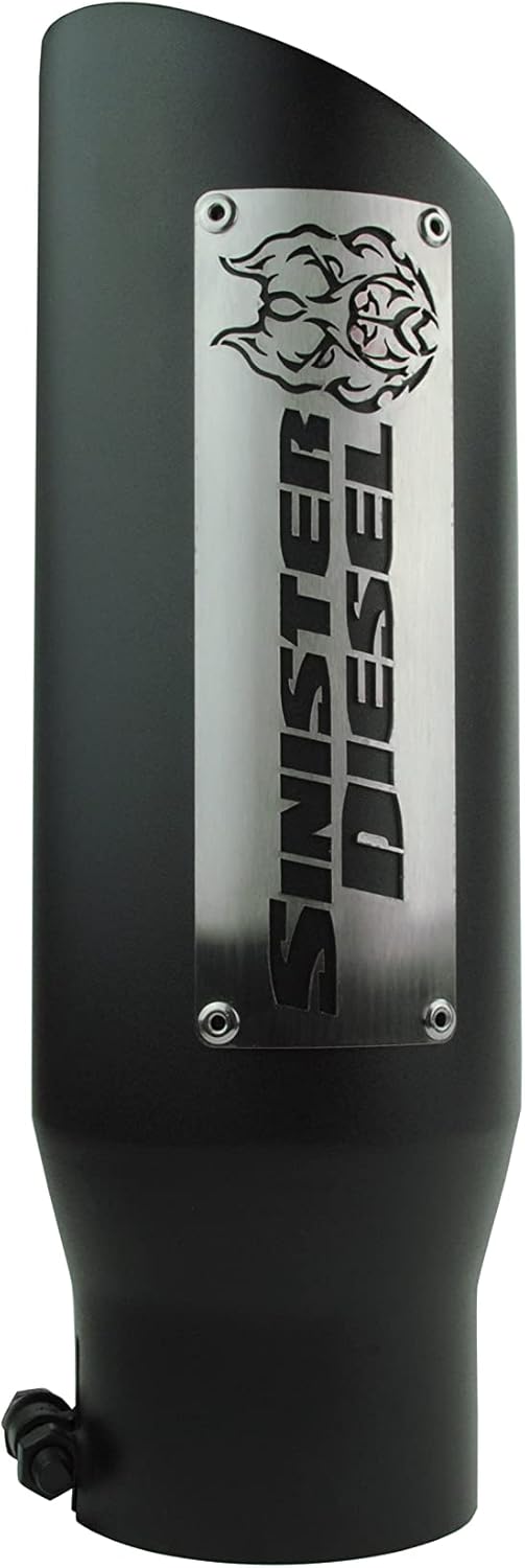 Sinister Diesel Dual Wall Exhaust Tip W/Angle Cut 4" to 5" Black