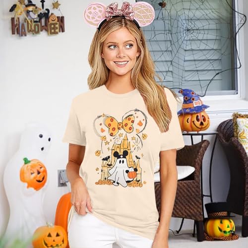 MNLYBABY Happy Halloween Shirt Women Magical Halloween Shirts Funny Spider Web Graphic Shirts Spooky Season Short Sleeve Tops4