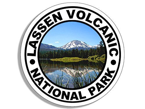 GHaynes Distributing Round Lassen Volcanic National Park Sticker Decal (Hike Volcano Hiking) Size: 4 x 4 inch