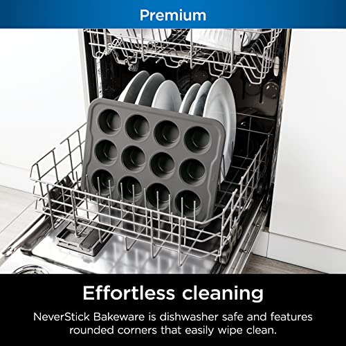 Ninja B30212 Foodi Neverstick Premium 12 Cup Muffin Pan, Nonstick, Oven Safe Up To 500⁰F, Dishwasher Safe, Grey #TOP4