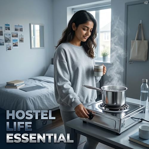 Image of Drumstone 2000W Electric Coil Hot Plate | Single Burner Portable Electric Stove with Adjustable Temperature, Stainless Steel Body & Indicator | for Home, Hostel, Office & Travel Use