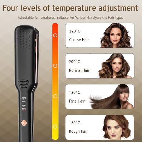 Bwaliffury Planchas del Pelo 2 in 1, Rizador de cabello de doble uso, 4 Temperaturas hasta 220°C, Revestimiento Cerámico, Plancha de Pelo de Placas Anchas Wet & Dry, plancha de pelo pequeña viajes - imagen 5