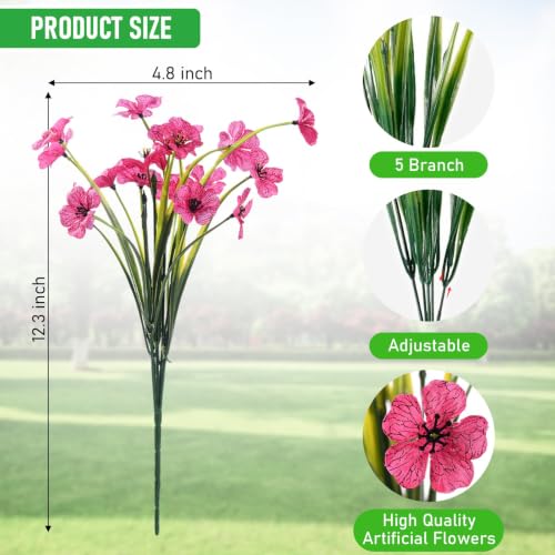 Image of 22 Pack Artificial Flowers for Outdoor Indoor Fake Plants(Multi-Colour)