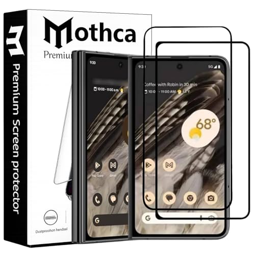 Image of Mothca Military-Grade Gorilla Tempered Glass Screen Protector for Google Pixel Fold | Black | Pack of 2 | Edge-to-Edge Coverage | Scratch Resistant | Easy Installation Kit