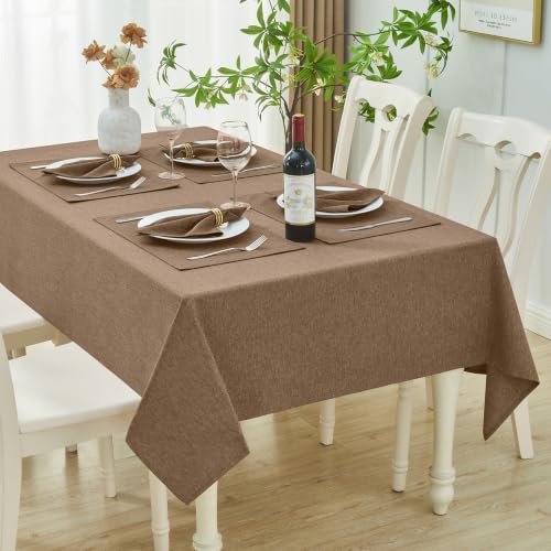 HomeJoy Mocha 60x104 Rectangle Polyester Linen Farmhouse Tablecloth by HomeJoy - Used condition - Image 2