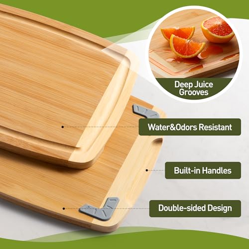 Juego de tablas para picar de bambú 3 piezas miniatura 4