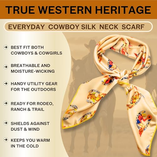 Wild Rag Silk Scarf 36'', Western Cowboy Scarves, Square Bandana,Silky Wild Rags2