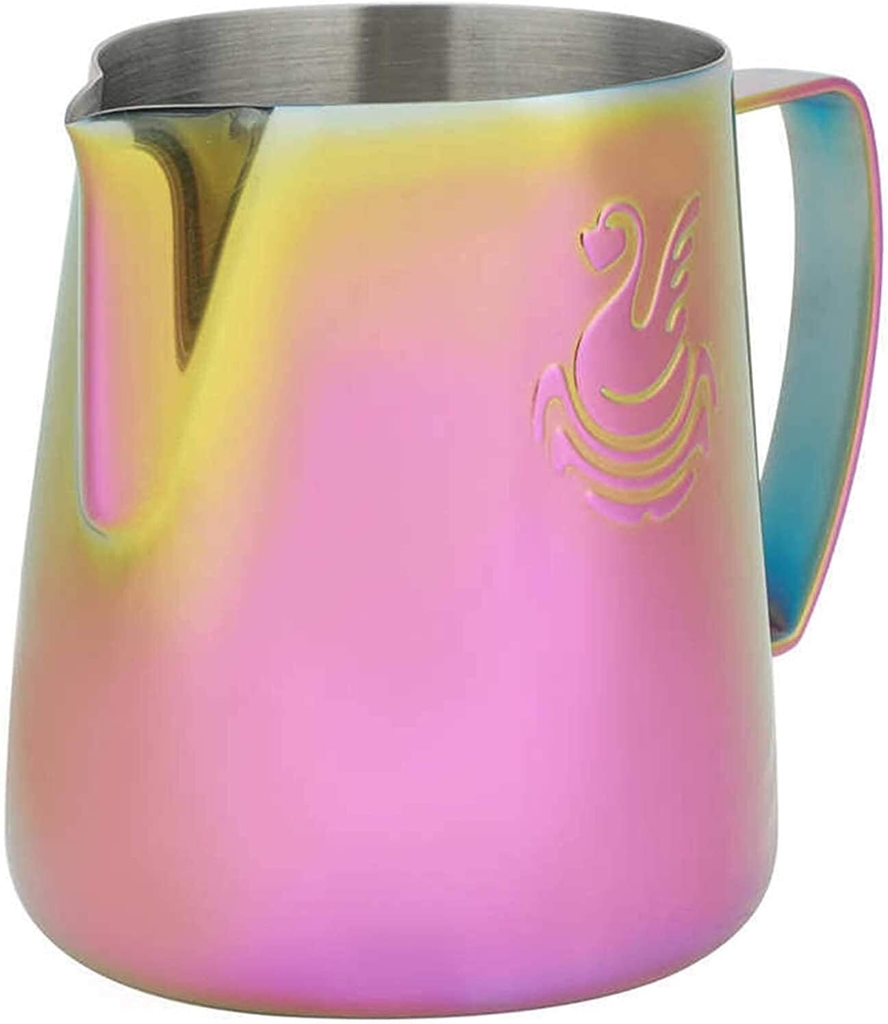 Milk Frothing jug Creamer Frothing Pitcher Stainless Steel Coffee Frothing Pitcher Cup Thicken Frother Jug Swan Patten Coffee Latte Art Accessory Espresso Steaming Pitcher (