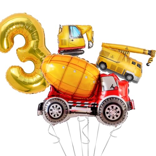 Image of Construction Birthday Party Supplies 3 Years Old,Construction Balloons Construction Party Balloon Garland Kit for Construction Quarantine Party Decorations