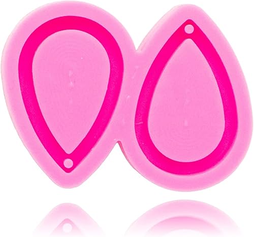 Miniatura 3 de Forma de aro de gota de lágrima ahueca hacia fuera los pendientes de resina epoxi molde de silicona pendientes molde hecho a mano mujeres joyería
