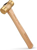 Vista 1 de REAL STEEL Drop Forged Solid Brass Non-Sparking Hammer 20 Oz, Hickory Wood Handle 0421