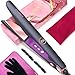 LANDOT 2-in-1 Hair Straightener and Curler - Twist Flat Iron Curling Iron for Smooth Curls & Sleek Straight Salon Results - Dual Voltage Ceramic Straightener Adjustable Temp for All Hair Types