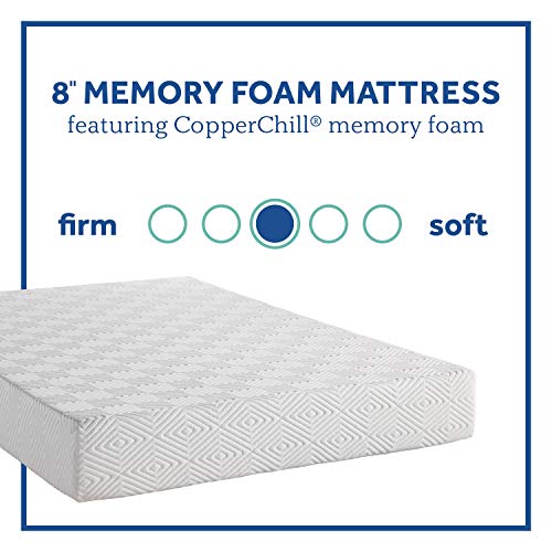 Sealy - Memory Foam Bed In A Box - 8 Inch, Medium Feel, Twin Size, Copperchill Technology, Certipur-Us Certified,White #TOP2