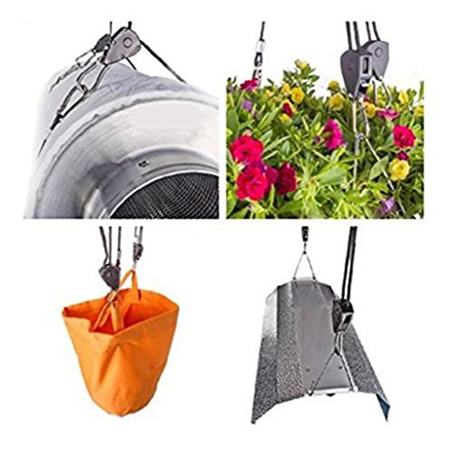 Cabides de corda de crescimento Serenable 2 pares para pendurar refletores e luminárias, filtros de