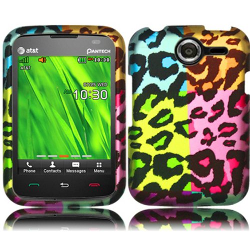 Hard Design Cover Case for Pantech Renue P6030 - Bright Colorful Leopard