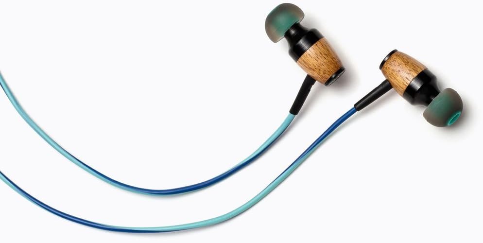 Symphonized DRM Premium Genuine Wood in-Ear Noise-isolating Headphones with Mic (Green/Blue) - Image 3