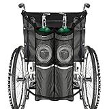 ZHEEYI Dual Oxygen Tank Holder for Wheelchiars, Oxygen Cylinder Bag with Adjustable Zippers and Mesh Storage Pockets Fits Most Oxygen cylinders, Gray