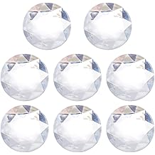 FINGERINSPIRE 10Pcs 51mm Flat Back Round Acrylic Rhinestone Stick On Plastic Gems Clear Extra Large Self Adhesive Round Jewels Embelishments Crystal Circle Gems for Costume Making Cosplay Crafts