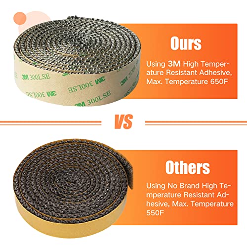 Flat Gasket Tape For Stoves And Fireplaces, Self Adhesive Flat Gasket, 5/8"X1/8" Length 72" Wood Stove Flat Gasket Tape #TOP5
