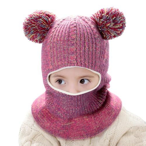 Baby Girls Boys Winter Hat Scarf Sets Knit Cat Ears Beanie Caps