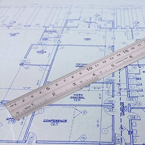SUI-lim 3 Stücke Metall Lineal, Präzisions Doppelseitenskala Kante Stahllineal, Edelstahl Lineal für Engineering, Lehre und Büro 15cm/20cm/30cm