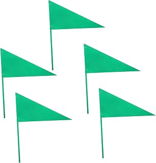 Toyvian 5 Piezas Bandera De Hierro De Atletismo Capacitación Marcadores De Esquina De Campo Lanzamiento Para Banderas De Marcador De Campo Robusto Poniendo Marcando Banderas Planchar Verde