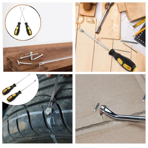 Metall Brecheisenwerkzeug,Werkzeug Zum Entfernen Von Heftern,Entfernung Werkzeuge Abzieher,Klammerentferner mit Tack Abzieher Werkzeug,Polster Konstruktion Nagelzieher,U-Spitze Nagelabzieher,2PC