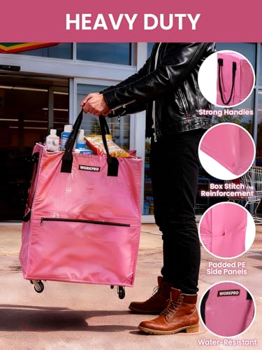 WORKPRO Medium Rolling Grocery Tote
