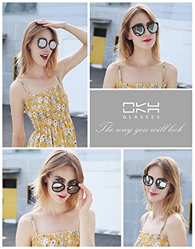 OKH Cat Eye Sunglasses with Polarized Lens, Oversized Vintage Shades for Women, Fashion Outdoor UV Protection Glasses2