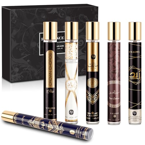 Men's Fragrance Gift Set, 6 x 35ml Long-Lasting Perfume Gifts for Men, Luxury Men's Eau de Toilette, Travel Size Cologne & Aftershave Collection Sets for Him Birthday Anniversary Valentine Christmas