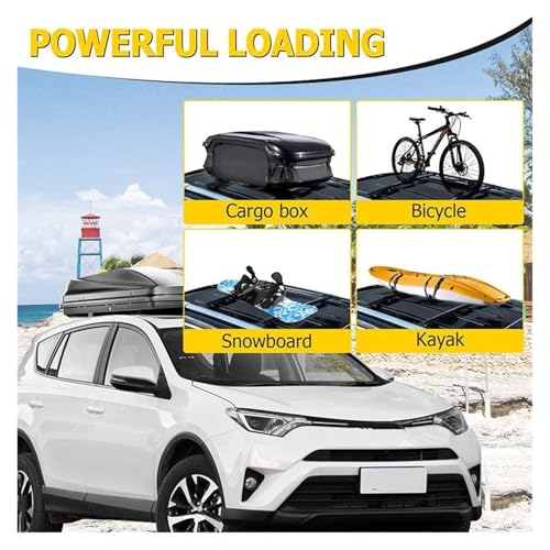 Barras transversales portaequipajes coche techo aluminio para Toyota RAV4 13-18 5